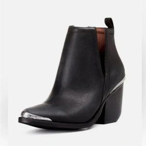Jeffrey Campbell Cromwell Slip-on Western Booties Black Leather